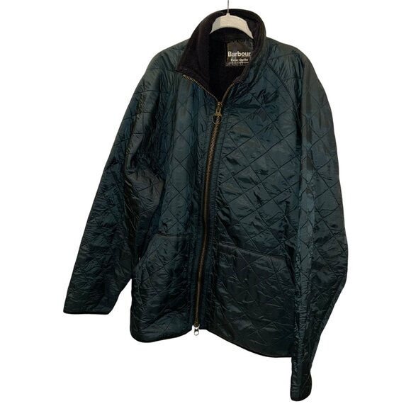 barbour polar fleece teal blue classic quilted barn equestrian field jac… - Picture 1 of 6